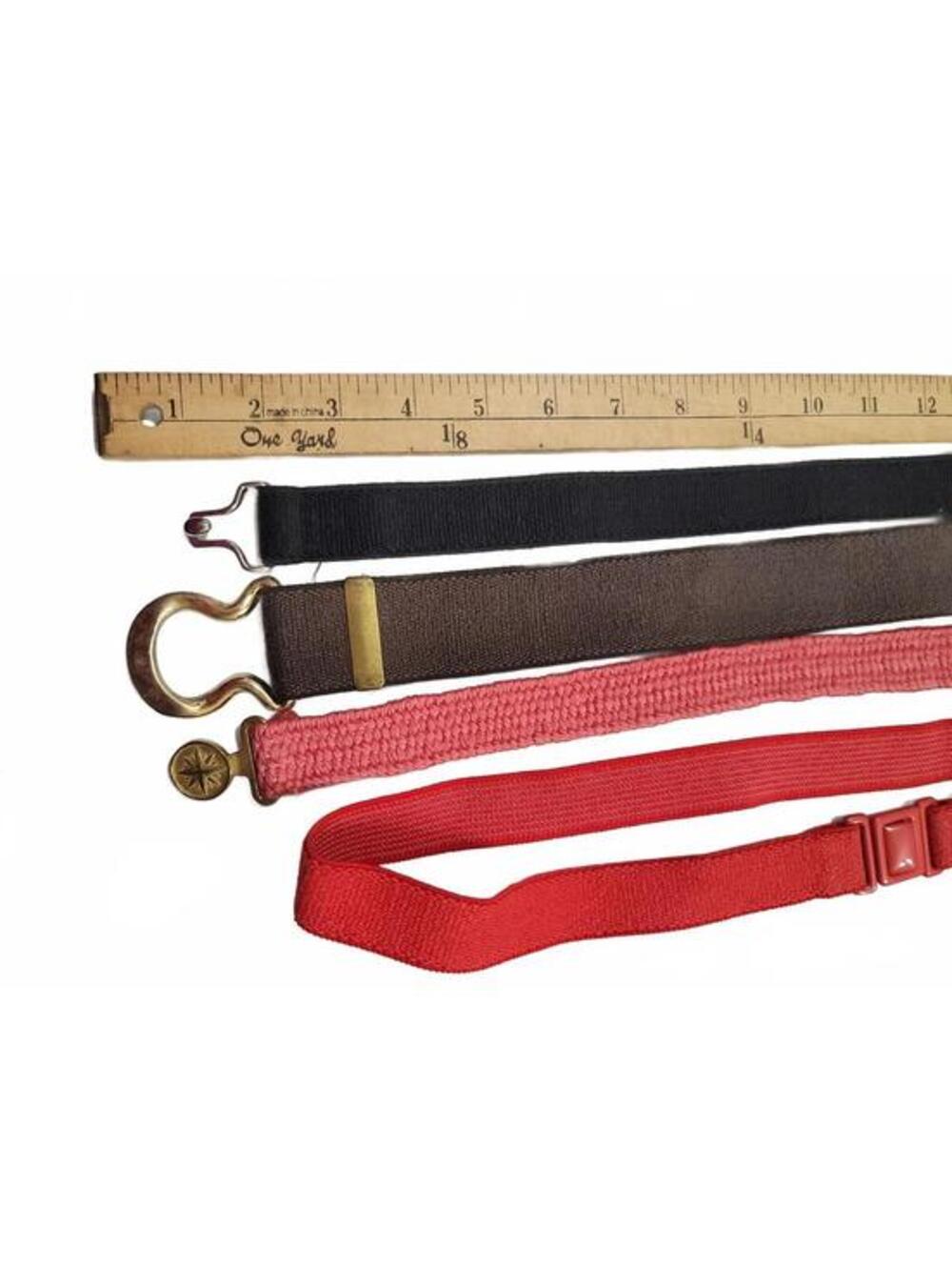 Vintage Women's Stretch Belt Lot Pink Brown Red